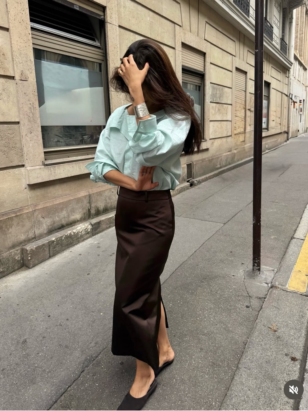 ZARA BROWN SATIN EFFECT SKIRT ZW COLLECTION